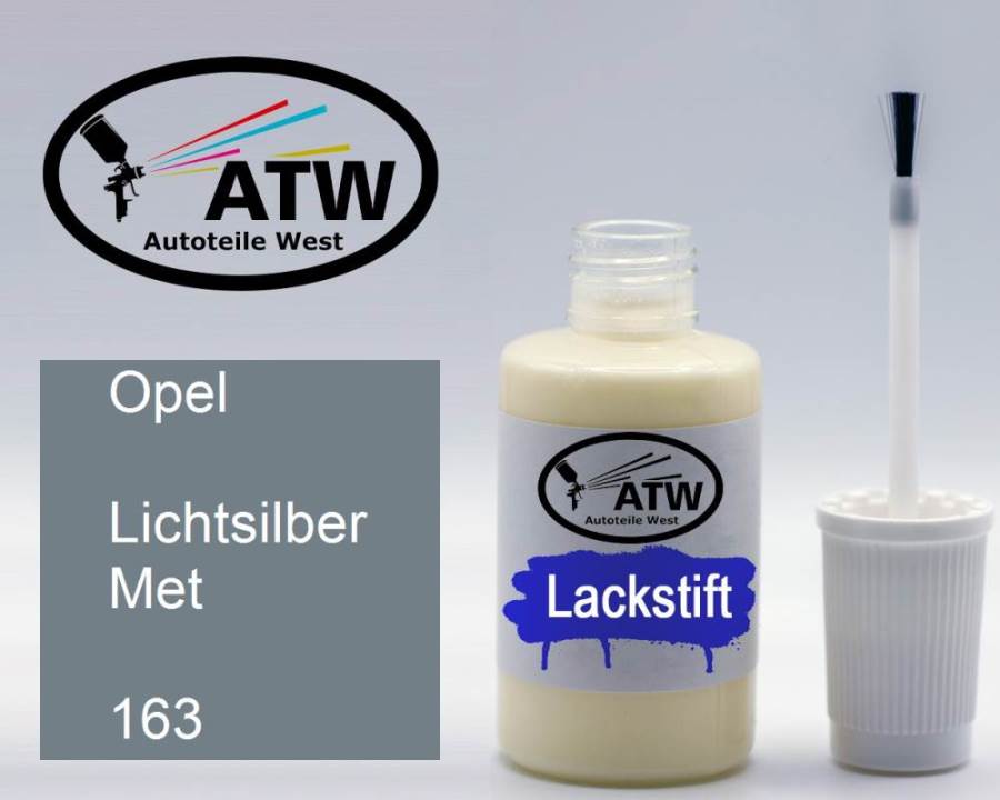 Opel, Lichtsilber Met, 163: 20ml Lackstift, von ATW Autoteile West.